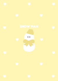 Snowman with Heart Dots in Yellow
