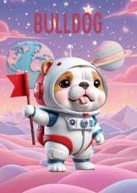Lovely bulldog In Galaxy Theme