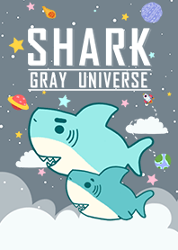 misty cat-Cute shark Galaxy gray