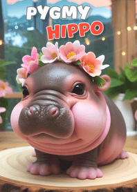 Cute chubby pygmy hippo theme 04