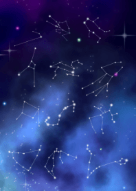 Zodiac sign floating in the night sky