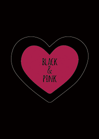 Hitam & Vivid Pink (Bicolor)/Line Heart