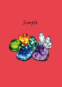 Simple Crystal Stone(Bright red)
