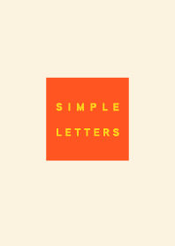 Simple letters / yellow & coral red.