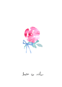 Rose and ribbon theme. watercolor *