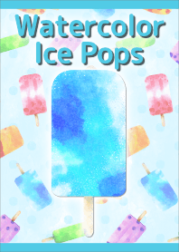 Tema Watercolor Ice Pops (Biru)