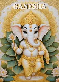 Ganesha, golden color, rich