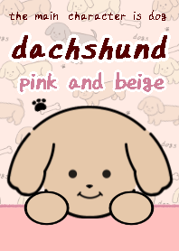 dachshund theme5 pink beige