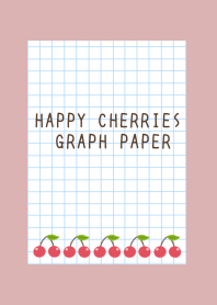 HAPPY CHERRIES GRAPH PAPER-DUSTY PINKj
