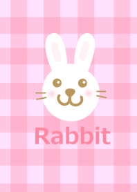 Pink check pattern and rabbit from japan