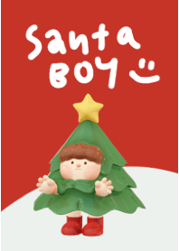 Santa Boy and Christmas tree