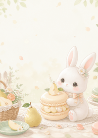 Silver White Rabbit Pear Macaron