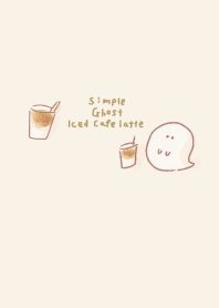 Simple ghost iced cafe latte beige.