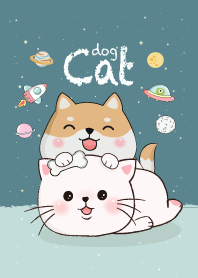 Cat and Dog On Space.