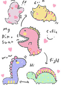 my little dinosaur (pink pastel)