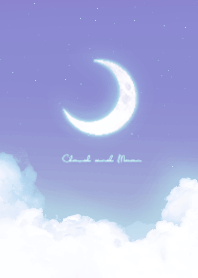 Cloud & Crescent Moon  - Purple & Blue 1