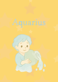 Cute Aquarius on light yellow