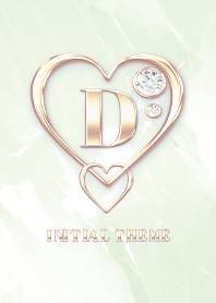[ D ] Heart Charm & Initial  - Green