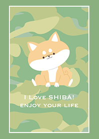 かわいい柴犬の着せ替え(迷彩カラー)