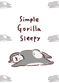 simple gorilla sleepy white gray