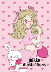 今日だけ価格！　pois mellow cami pink ♡ 女の子とうさぎのキャミー - LINE 着せかえ | LINE STORE