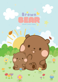 หมีน้ำตาล สวนดอกไม้ สวีทท