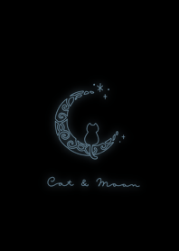 ネコと月 | 黒と青