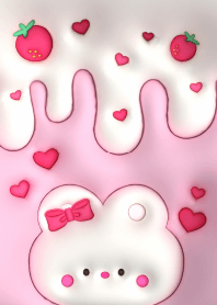 Plump & Cute / Bunny Strawberry Milk /3D