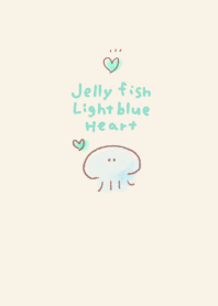 Simple Jellyfish Light Blue Heart Beige