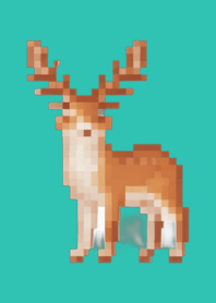Deer Pixel Art Theme  Green 08