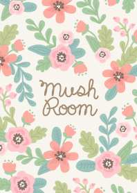 North European flower4 beige