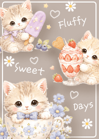 Fluffy and sweet kittens brown