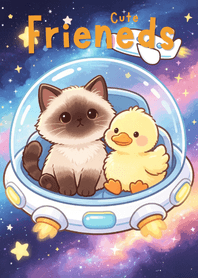Cute Cat Duck Space Star