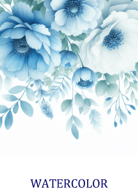 WATERCOLOR-LIGHT BLUE FLOWER 118
