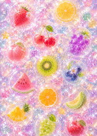 Dreamy Fruit Bubble Collage