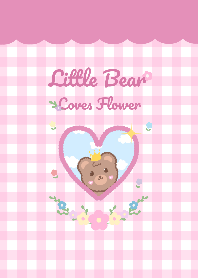 Little bear loves flower.(pink)