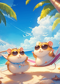 可愛倉鼠❤悠閒海灘篇