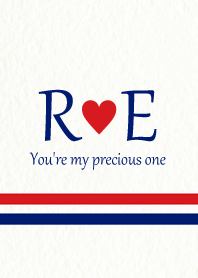 R&E イニシャル -Red & Blue-