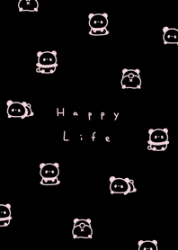 Small Panda pattern-black pink.