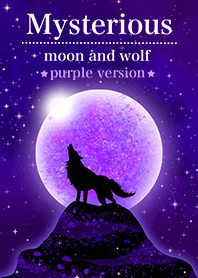Mysterious moon and wolf purple version
