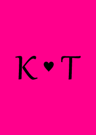 Initial "K & T" Vivid pink & black.