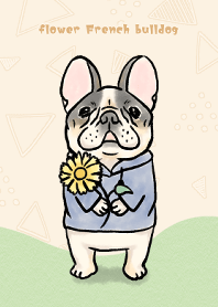 Flowers and french bulldog