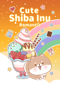 ชิบะอินุ/คอสมอส/ไอศกรีม/ส้ม