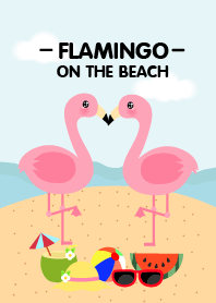 Cute Flamingo on the beach Theme
