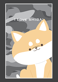 Cute Shiba Inu theme. (Camouflage gray)