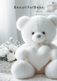 Beautiful Bear-WHITE HEART 9