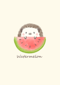 Hedgehog and Watermelon -yellow-