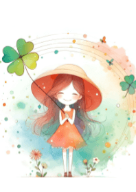Cute Girl and a Clover V.16