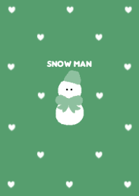 Snowman with Heart Dots in green