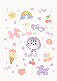 Cat it's cute : purple pastel!